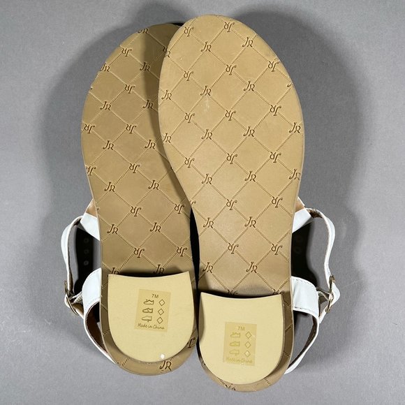 Jack Rodgers Sandals Gold Accents White Straps‎ Size 7M - Picture 8 of 15